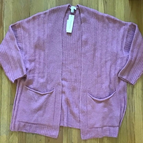 TopShop Dusty Rose knit open  cardigan S NWT - Picture 2 of 7
